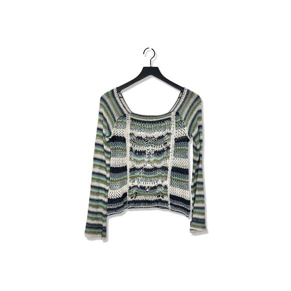 Free People Long Sleeve Crochet Sweater, Size XS - Picture 1 of 6